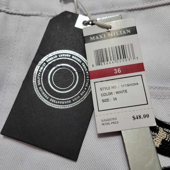 Men's White Jean Shorts Slim Fit NWT - Picture 7 of 7